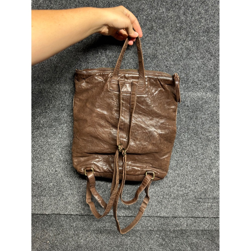 Leather Backpack Chocolate Brown Gritty Boho Granola Cottage School Travel